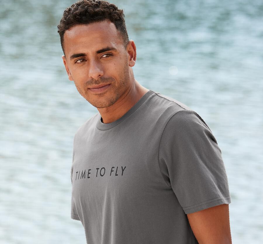 Hoka One One Mens Tee - Brand - Grey - RECA37965